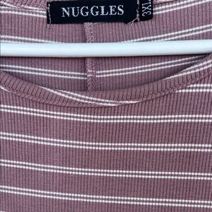 Striped Mauve and White Nuggles dress 3xL